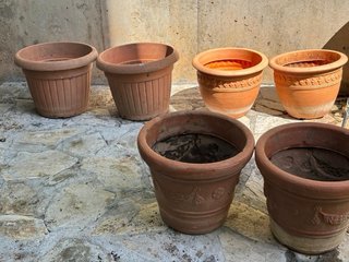 Lote de 7 Macetas de Terracota y Plástico