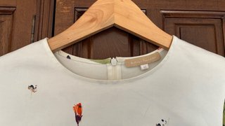 Vestido de Comunión fiesta blanco estampado floral