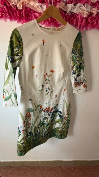 Vestido de Comunión fiesta blanco estampado floral