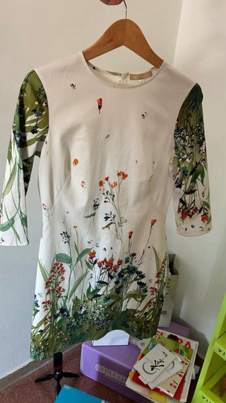 Vestido de Comunión fiesta blanco estampado floral