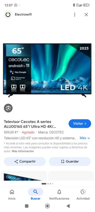 Televisor Cecotec 65 LED 4K Android TV