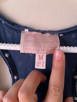 Top Bershka lunares blanco sin mangas Talla M