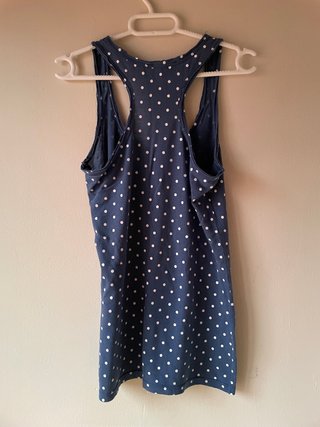 Top Bershka lunares blanco sin mangas Talla M