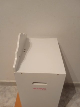 Armario para ropa de muñecas rosa blanco 34x23x55