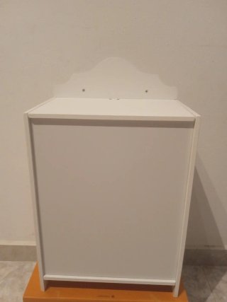 Armario para ropa de muñecas rosa blanco 34x23x55