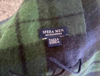 Bufanda cuadros azul y verde