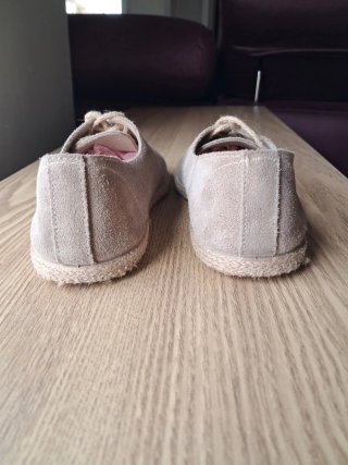 Zapatos niño cordones ante beige n°34