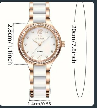 Reloj elegante plateado y blanco MUJER
