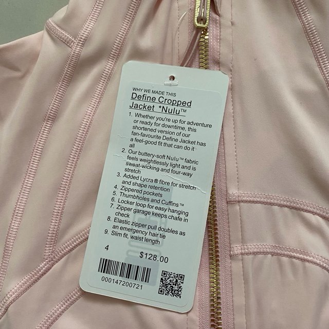 Chaqueta Lululemon Define Nulu Rosa Talla 4