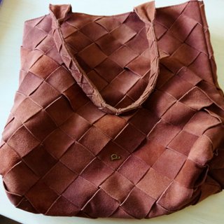 Bolso de piel tejido mujer
