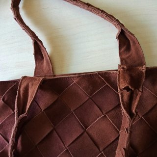 Bolso de piel tejido mujer