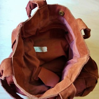 Bolso de piel tejido mujer