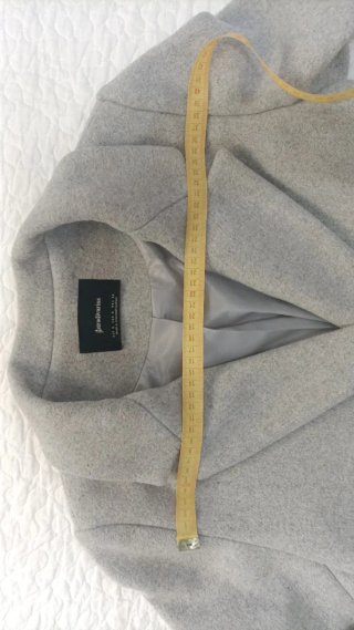 Abrigo Stradivarius Gris Doble Botonadura