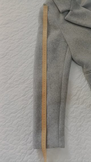 Abrigo Stradivarius Gris Doble Botonadura