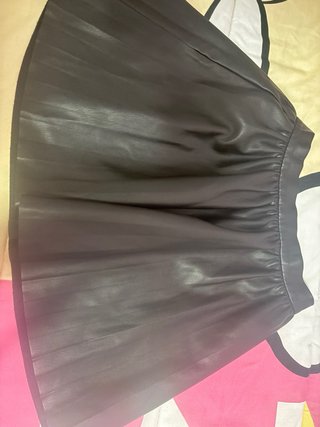 Falda polipiel niña negra talla 8