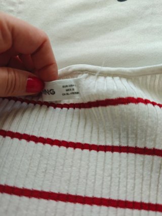 Jersey escote corazón rayas rojas y blancas