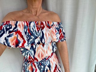 Vestido largo estampado multicolor. Only