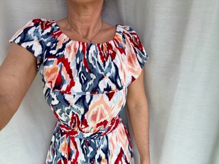 Vestido largo estampado multicolor. Only
