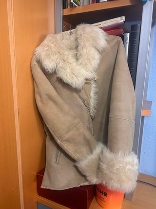 Chaquetón mujer Piel Vuelta Cordero Camel Talla L