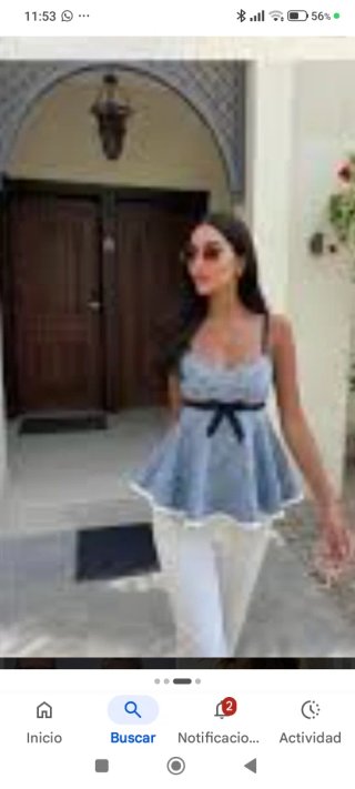 Top Zara Tweed Negro y Azul