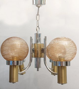 Lámpara italiana globos cristal 1970