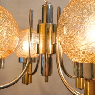 Lámpara italiana globos cristal 1970