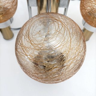 Lámpara italiana globos cristal 1970