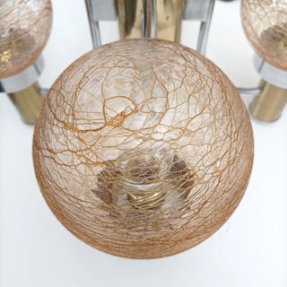Lámpara italiana globos cristal 1970