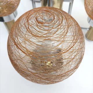 Lámpara italiana globos cristal 1970