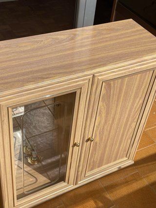 Mueble modular madera y cristal