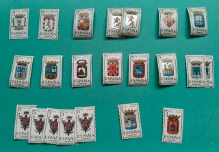 Lote 22 Sellos España 5 Ptas Escudos