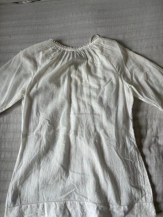 Blusa Massimo Dutti Blanca Manga Francesa