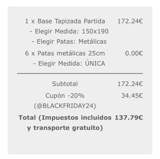Base Tapizada Partida MAX COLCHON 150x190