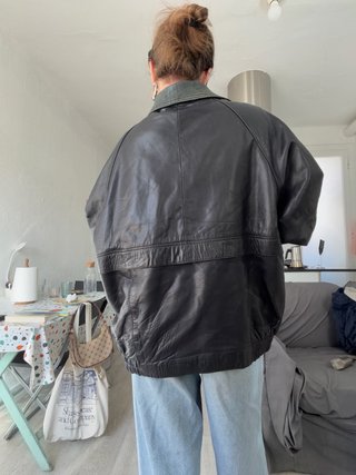 Chaqueta de cuero negra