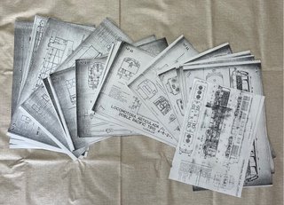 Copias antiguas de planos locomotoras y vagones