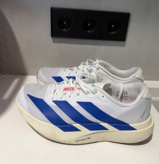 Zapatillas Adidas Adizero Atletismo Blancas/Azules