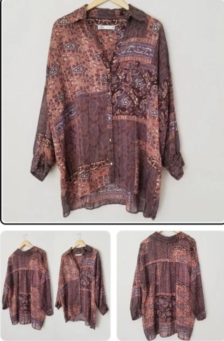 Camisa ZARA oversize T/44 amplia