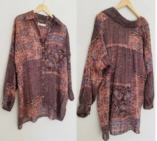 Camisa ZARA oversize T/44 amplia