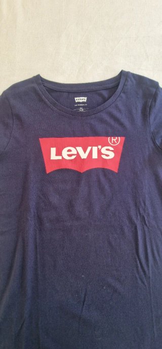 Camiseta Levi's Azul Logo Rojo Talla 16 años