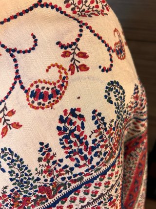 Mantón antiguo Merino estampado