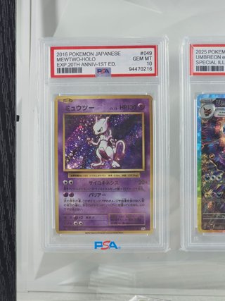 Cuadro Cartas Pokémon PSA Mewtwo Umbreon Ilustrato