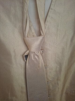 Chaleco y corbata ceremonia beige/dorado