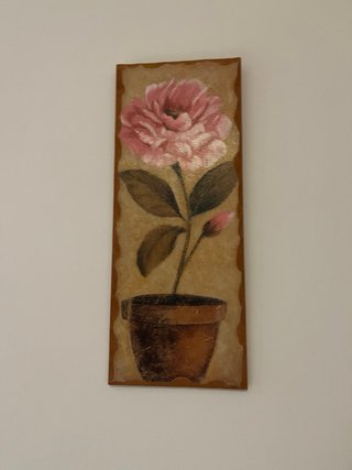 Conjunto de maderas  pintada flores,