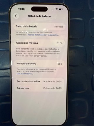 iPhone 16 Pro Max 256GB Batería 91%