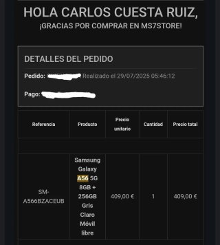 Samsung A56 256GB Gris Claro
