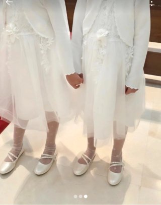Zapatos fiesta niña perlas talla 33 un solo uso