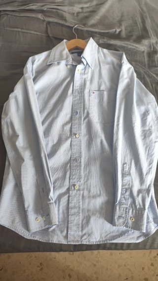 Camisa Tommy Hilfiger Azul y Blanca
