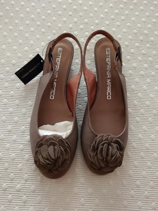 Zapatos Estefania Marco Beige/Marrón topo, 39