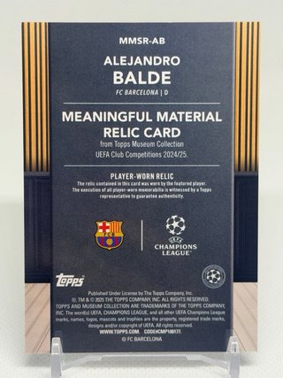 Alejandro Balde /199 Patch Player-Worn - Museum