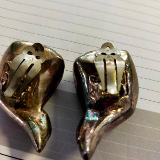 Pendientes pinza plata vintage grandes